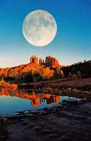 Moonrise over Cathedral Rock Sedona